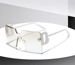 Women's Rimless Square 'Slimming Party' Plastic Sunglasses