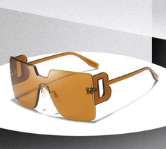 Women's Rimless Square 'Slimming Party' Plastic Sunglasses