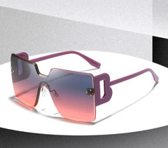 Women's Rimless Square 'Slimming Party' Plastic Sunglasses