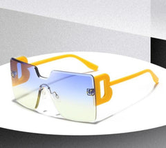 Women's Rimless Square 'Slimming Party' Plastic Sunglasses