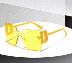 Women's Rimless Square 'Slimming Party' Plastic Sunglasses