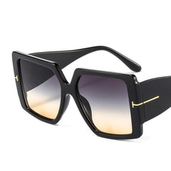 Women's Oversized Rectangular 'Wipe Away' Plastic Sunglasses