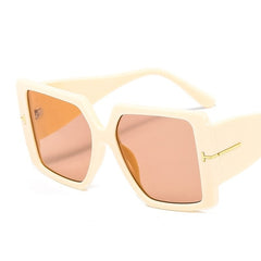 Women's Oversized Rectangular 'Wipe Away' Plastic Sunglasses