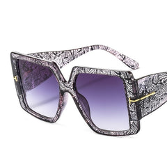 Women's Oversized Rectangular 'Wipe Away' Plastic Sunglasses