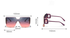 Women's Rimless Square 'Slimming Party' Plastic Sunglasses