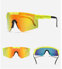 Men's Oversized Rectangle 'Sebatian' Plastic Sports Sunglasses