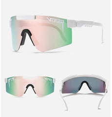 Men's Oversized Rectangle 'Sebatian' Plastic Sports Sunglasses