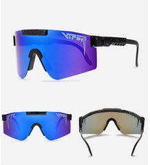 Men's Oversized Rectangle 'Sebatian' Plastic Sports Sunglasses