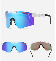 Men's Oversized Rectangle 'Sebatian' Plastic Sports Sunglasses