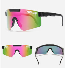 Men's Oversized Rectangle 'Sebatian' Plastic Sports Sunglasses