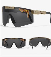 Men's Oversized Rectangle 'Sebatian' Plastic Sports Sunglasses