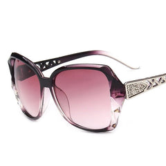 Women's Oversized Square 'Lightning Crystal' Plastic Sunglasses