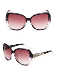 Women's Oversized Square 'Lightning Crystal' Plastic Sunglasses