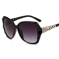 Women's Oversized Square 'Lightning Crystal' Plastic Sunglasses