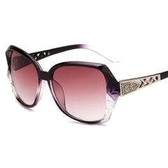 Women's Oversized Square 'Lightning Crystal' Plastic Sunglasses