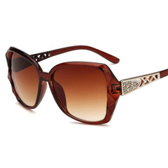 Women's Oversized Square 'Lightning Crystal' Plastic Sunglasses