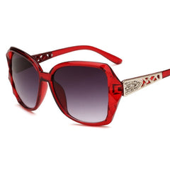 Women's Oversized Square 'Lightning Crystal' Plastic Sunglasses