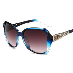 Women's Oversized Square 'Lightning Crystal' Plastic Sunglasses