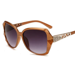 Women's Oversized Square 'Lightning Crystal' Plastic Sunglasses