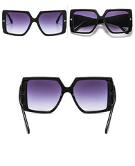 Women's Oversized Rectangular 'Wipe Away' Plastic Sunglasses