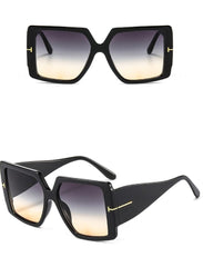 Women's Oversized Rectangular 'Wipe Away' Plastic Sunglasses