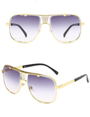 Unisex Aviator Square 'Alta' Metal Sunglasses