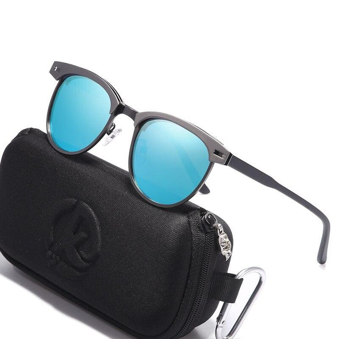 Men's Polarized Oval 'Rayne' Metal Sunglasses