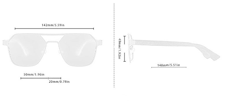 Unisex Polarized Hexagonal 'Warhorse Titan' Wooden Metal Sunglasses