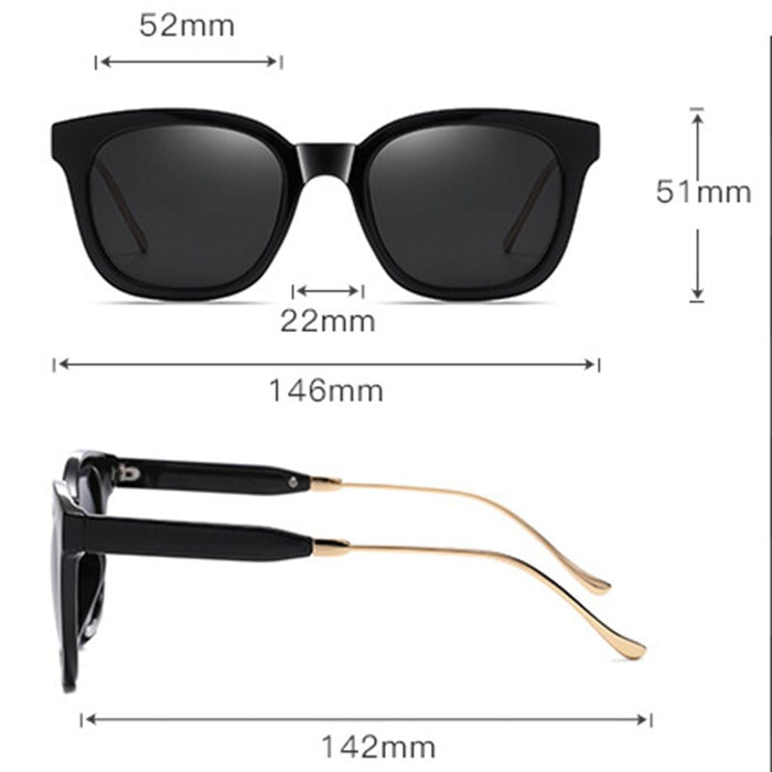 Women's Lightweight Square 'Shannon' Plastic Metal Sunglasses