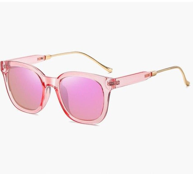 Women's Lightweight Square 'Shannon' Plastic Metal Sunglasses