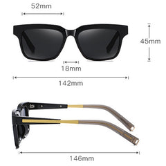 Unisex Vintage Polarized Square 'Teri' Plastic Sunglasses