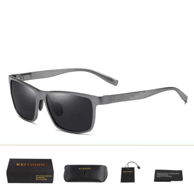 Men's Sports Square 'Steep' Metal Sunglasses