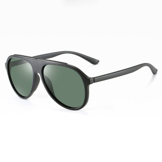 Unisex Vintage Round 'Pilot' Plastic Titanium Sunglasses