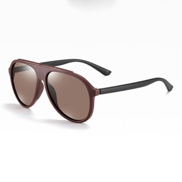 Unisex Vintage Round 'Pilot' Plastic Titanium Sunglasses
