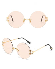 Unisex Rimless Round 'Sabina Sexy' Metal Sunglasses