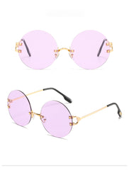 Unisex Rimless Round 'Sabina Sexy' Metal Sunglasses