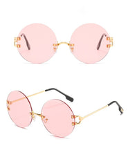 Unisex Rimless Round 'Sabina Sexy' Metal Sunglasses