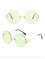 Unisex Rimless Round 'Sabina Sexy' Metal Sunglasses