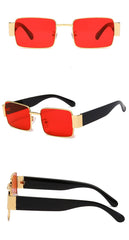 Unisex Small Square 'Jessie' Plastic x Metal Sunglasses