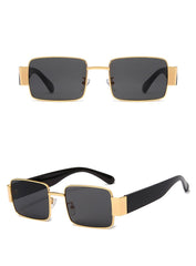 Unisex Small Square 'Jessie' Plastic x Metal Sunglasses