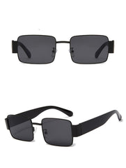 Unisex Small Square 'Jessie' Plastic x Metal Sunglasses