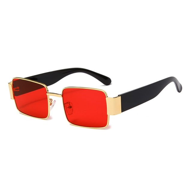 Unisex Small Square 'Jessie' Plastic x Metal Sunglasses