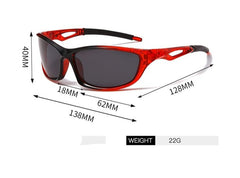 Unisex Polarized Rectangular 'Rider' Plastic Sports Sunglasses