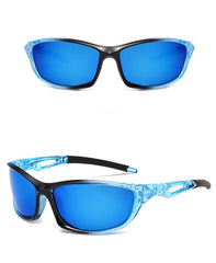 Unisex Polarized Rectangular 'Rider' Plastic Sports Sunglasses