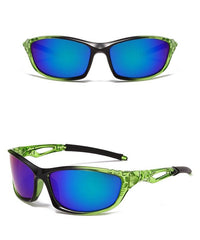 Unisex Polarized Rectangular 'Rider' Plastic Sports Sunglasses