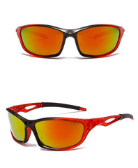 Unisex Polarized Rectangular 'Rider' Plastic Sports Sunglasses