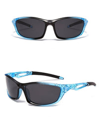 Unisex Polarized Rectangular 'Rider' Plastic Sports Sunglasses