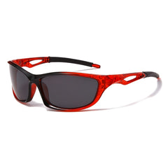 Unisex Polarized Rectangular 'Rider' Plastic Sports Sunglasses