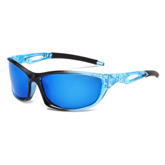 Unisex Polarized Rectangular 'Rider' Plastic Sports Sunglasses