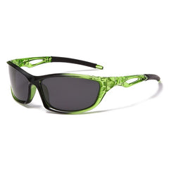 Unisex Polarized Rectangular 'Rider' Plastic Sports Sunglasses